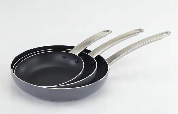 aluminum non-stick cookware fry pan with stainless