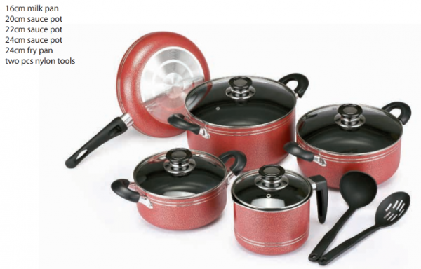 Classic powder exterior coating cookware set