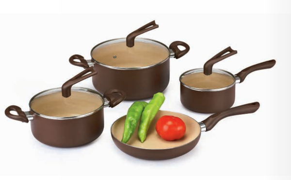 Stamping 7pcs ceramic Cookware Set